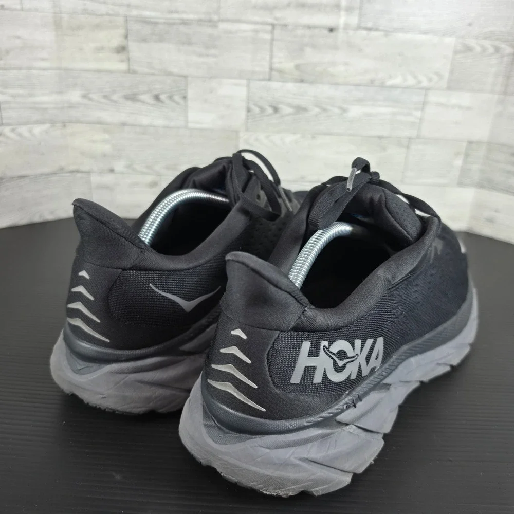 Hoka One One Clifton 8 Mens 13D Black Running Shoes 1119393 BBLC Low Top Sneaker